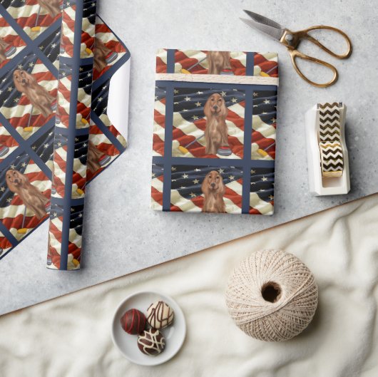 ROTER SETTER LOCKEN GESCHENKPAPIER (Kunsthandwerk)