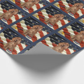 ROTER SETTER LOCKEN GESCHENKPAPIER (Ecke)