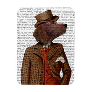 Roter Setzer-Reiter-Porträt Magnet