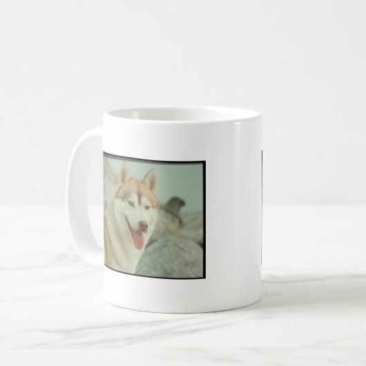 Roter sibirischer Husky Kaffeetasse (Vorderseite Links)
