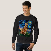 Roter Sibirischer Huskysticker Sweatshirt (Vorne ganz)