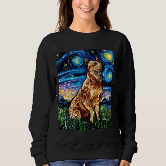 Roter Sibirischer Huskysticker Sweatshirt (Vorderseite)