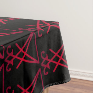 Roter Sigil von Luzifer Satanic Occult Altar Tischdecke
