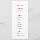 Roter Silbergrauer Schneeflocken Hochzeitskarte Menükarte (Rückseite)