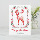 Roter Skandinavier Rentier Elegante Weihnachten (Stehend Vorderseite)