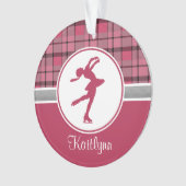 Roter Skaten-Schatz-karierte Verzierung Ornament (Vorderseite)