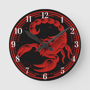 Roter Skorpion Astrologie Sternzeichen Skorpion Runde Wanduhr