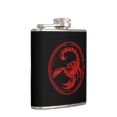 Roter Skorpion Astrologie Zodiac Sign Skorpio Flachmann (Rechts)