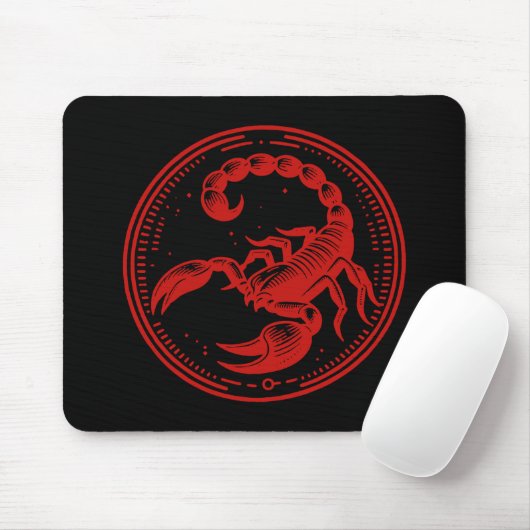 Roter Skorpion Astrologie Zodiac Sign Skorpio Mousepad (Mit Mouse)