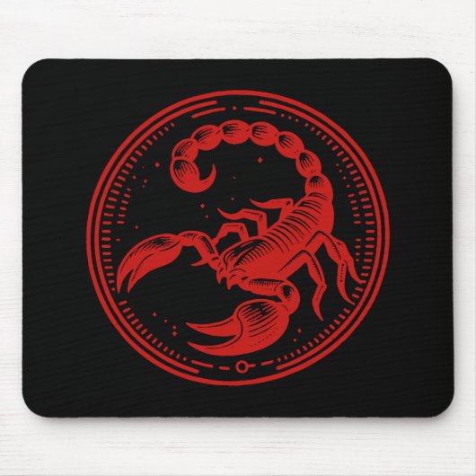 Roter Skorpion Astrologie Zodiac Sign Skorpio Mousepad (Vorne)