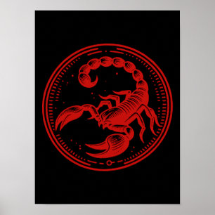 Roter Skorpion Astrologie Zodiac Sign Skorpio Poster