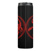 Roter Skorpion Astrologie Zodiac Sign Skorpio Thermosbecher (Rückseite)