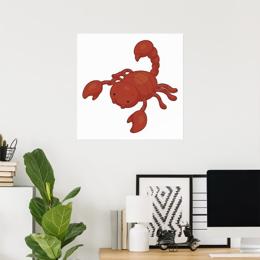 Roter Skorpion Illustration Poster