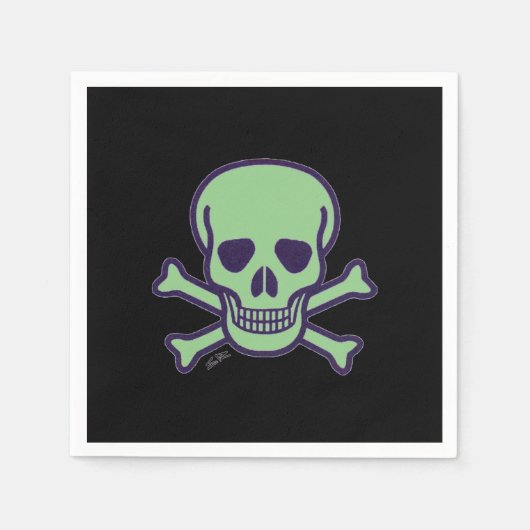 Roter Skull Black Cocktail Papier Servietten (Vorderseite)