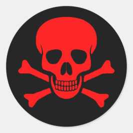 Roter Skull und Crossbones Sticker