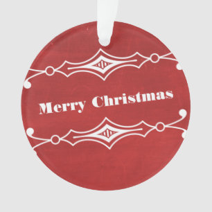 Roter Slanted Chalkboard Holiday Acrylic Ornament