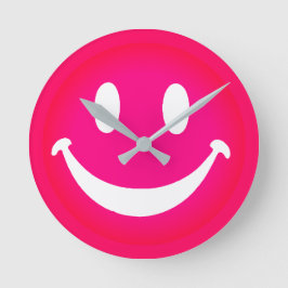 ROTER SMILEY RUNDE WANDUHR