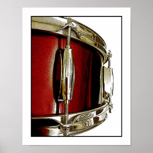 Roter Snare-Drum-Druck Schlagzeuger Musiker Poster
