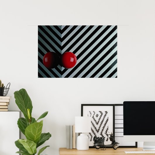 Roter Snookerball Poster (Heimbüro)