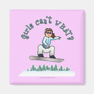 Roter Snowboarder Magnet