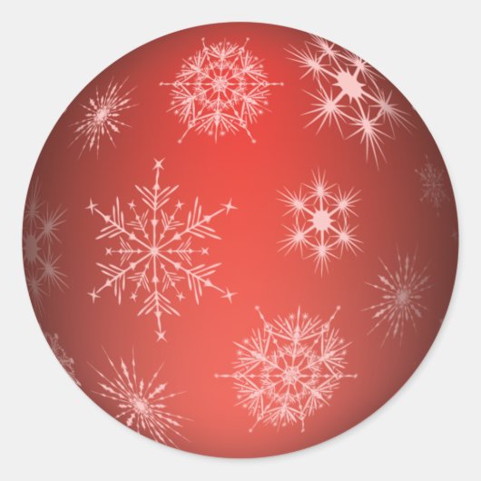 Roter Snowflake Holiday Ornament Sticker (Vorderseite)