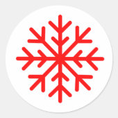 Roter Snowflake Sticker 1,5" rund (Vorderseite)