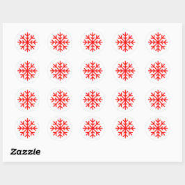 Roter Snowflake Sticker 1,5" rund
