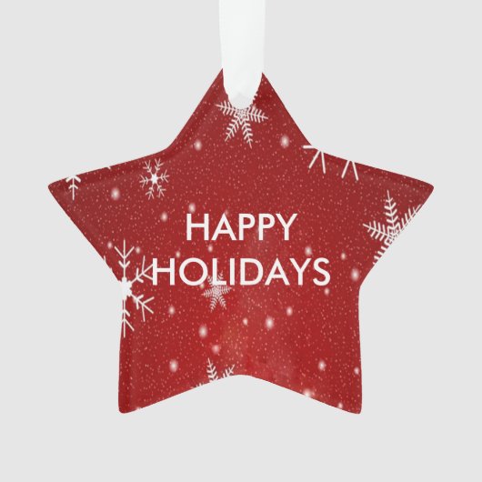 Roter Snowflakes Form Akryllische Ornamente (Vorderseite)