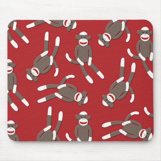 Roter Socken-Affe-Druck Mousepad (Vorne)