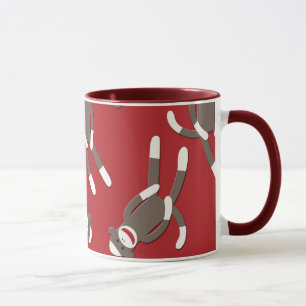 Roter Socken-Affe-Druck Tasse