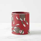 Roter Socken-Affe-Druck Tasse (Zentrum)