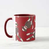 Roter Socken-Affe-Druck Tasse (Links)