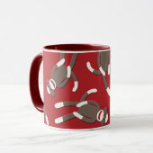 Roter Socken-Affe-Druck Tasse (Vorderseite Links)