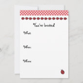 Roter Sommer Ladybug Geburtstagsparty Einladungen (Rückseite)