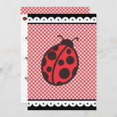 Roter Sommer Ladybug Geburtstagsparty Einladungen (Vorne/Hinten)