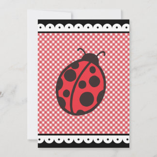 Roter Sommer Ladybug Geburtstagsparty Einladungen