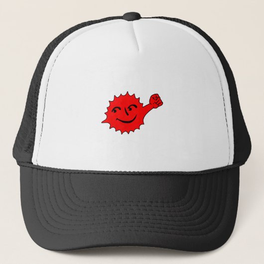 Roter Sonnen-Cheer-Maskottchen Truckerkappe (Vorderseite)