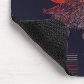 Roter Sonnenillustration mit Rotkehlchen Mousepad (Ecke)