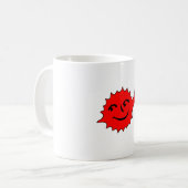 Roter Sonnens cheer-Maskottchen Kaffeetasse (Vorderseite Links)