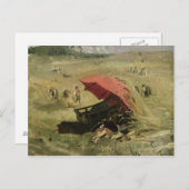 Roter Sonnenschirm, c.1860 Postkarte (Vorne/Hinten)