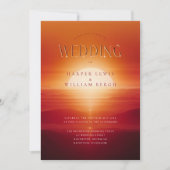 Roter Sonnenuntergang Einladung (Vorderseite)