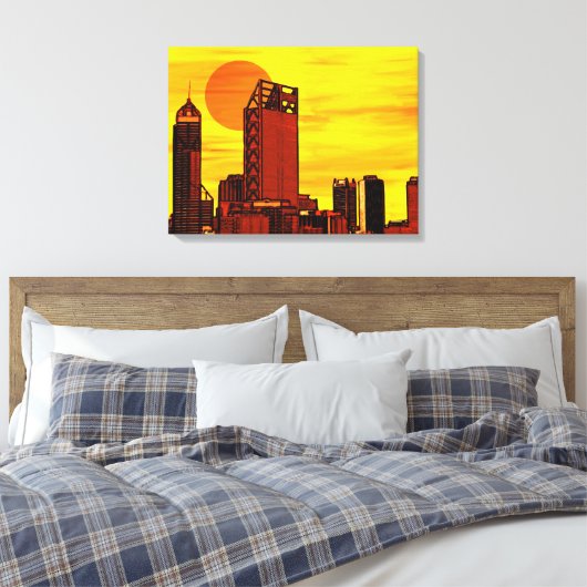 Roter Sonnenuntergang Leinwanddruck (Insitu (Schlafzimmer))