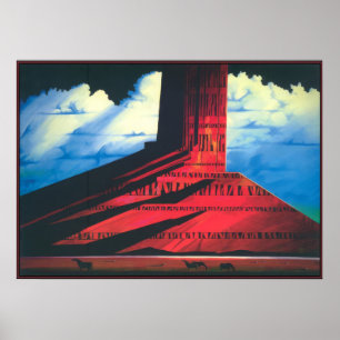 Roter Sonnenuntergang - Magischer Realismus Eyvin Poster