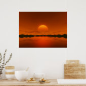 Roter Sonnenuntergang Poster (Küche)