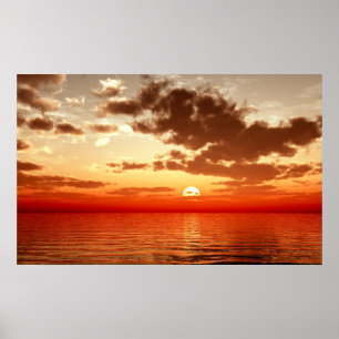 Roter Sonnenuntergang Poster