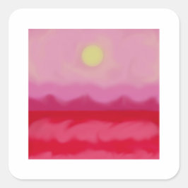 Roter Sonnenuntergang Quadratischer Aufkleber
