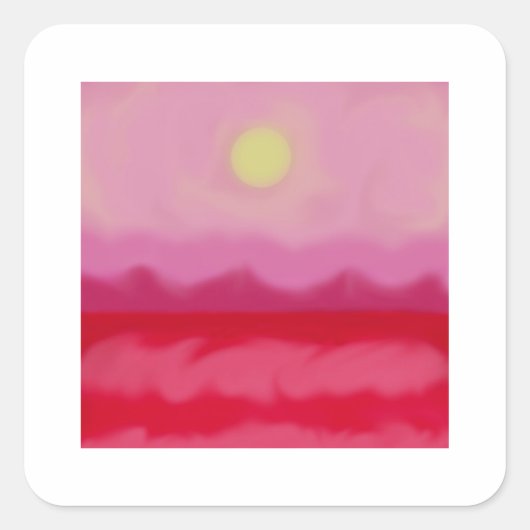 Roter Sonnenuntergang Quadratischer Aufkleber (Vorderseite)