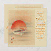 Roter Sonnenuntergang Romantische Hochzeitseinladu Einladung (Vorne/Hinten)