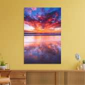 Roter Sonnenuntergang über dem Meer, Kalifornien Leinwanddruck (Insitu (Wohnzimmer))
