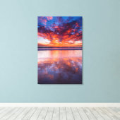 Roter Sonnenuntergang über dem Meer, Kalifornien Leinwanddruck (Insitu (Holzboden))